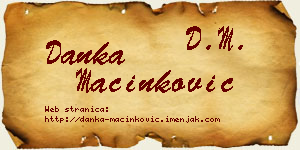 Danka Mačinković vizit kartica